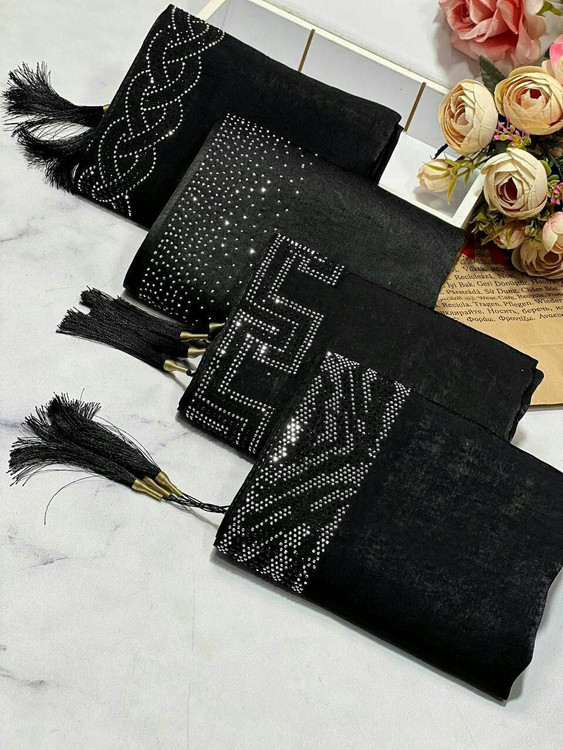 شال ساتن کوپرا نگین دار