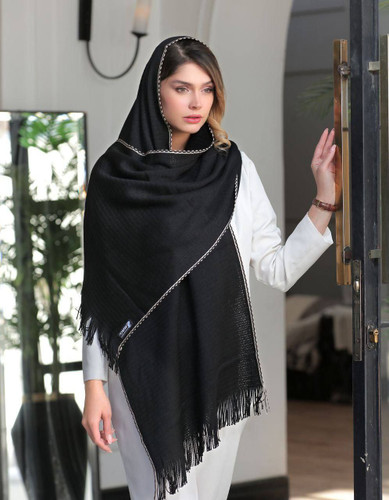 شال مشکی بافت دور دندان موشی