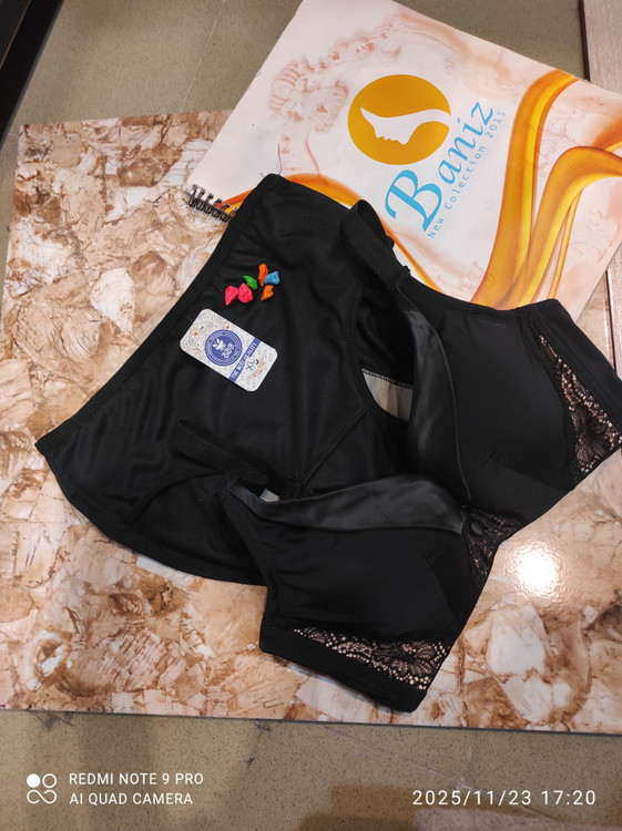 ست سوتین شورت اروپایی مشکی