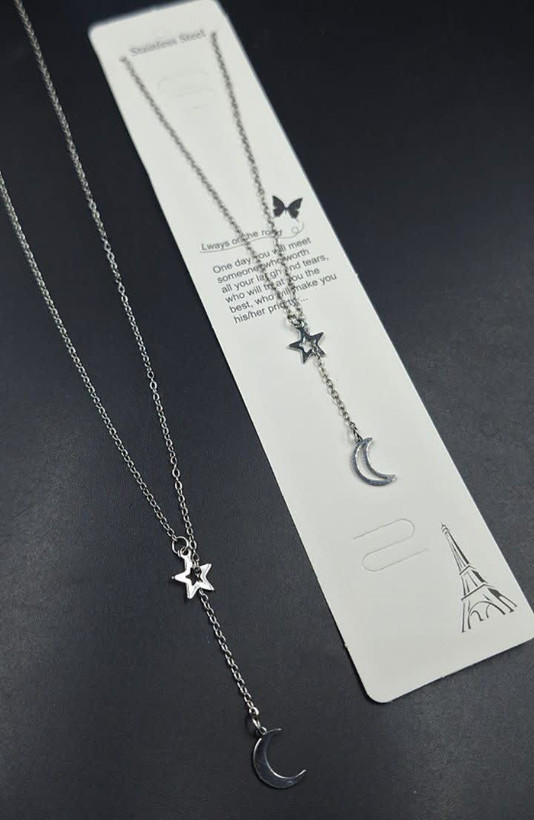 گردنبند ماه 🌙 خورشید 🌞 استیل