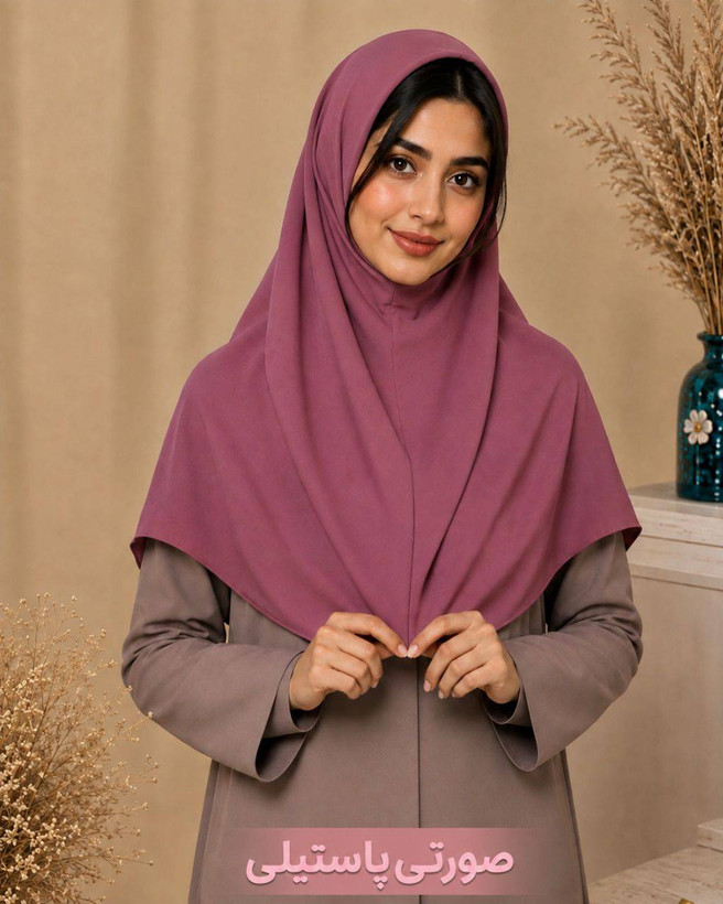 مقنعه کرپ رنگی