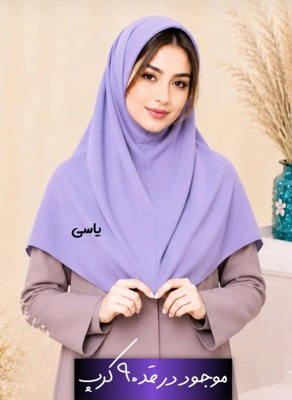 مقنعه کرپ رنگی