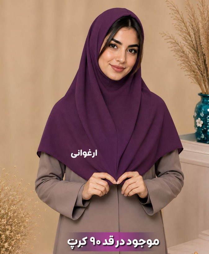 مقنعه کرپ رنگی