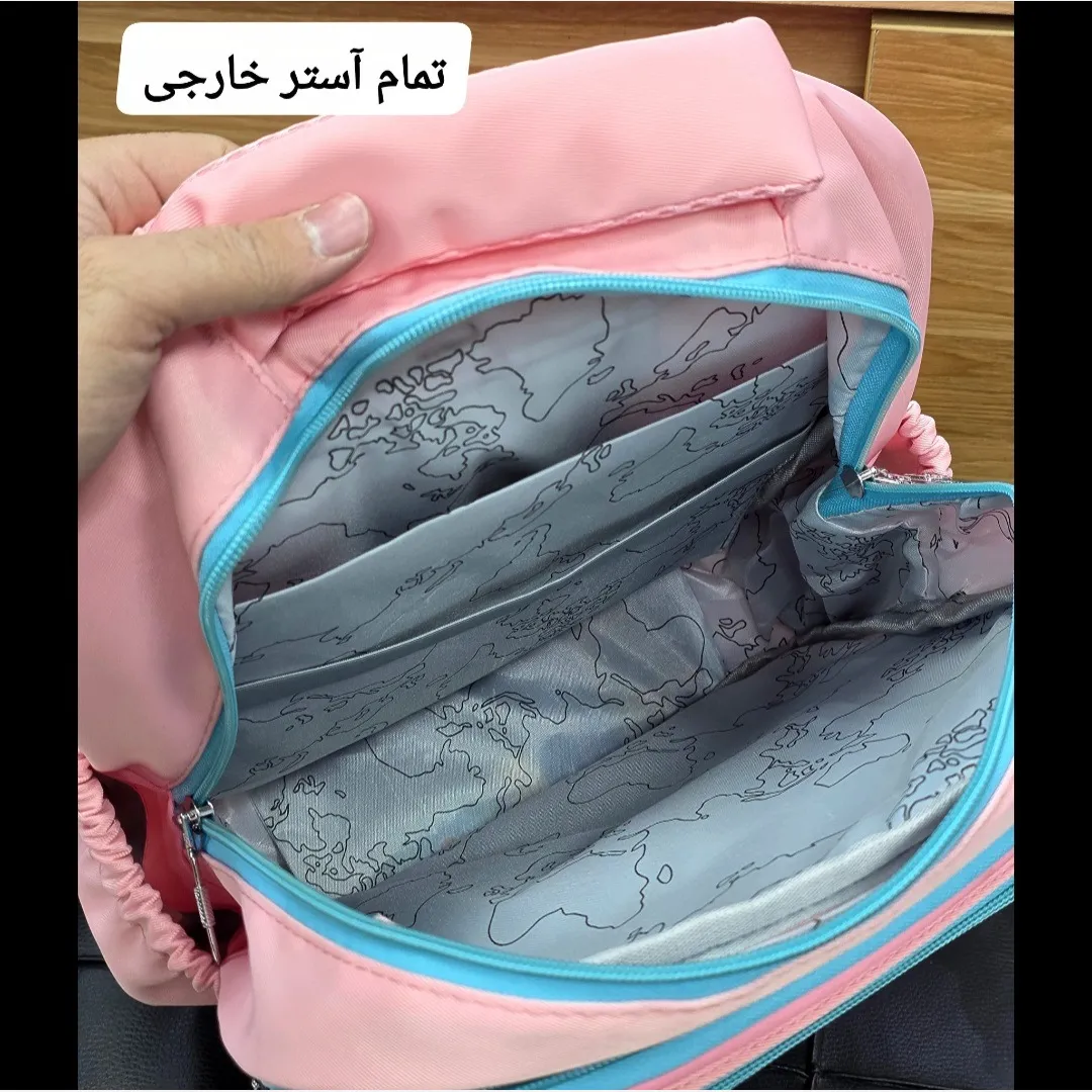 کوله پشتی دخترانه کرومی ضد آب مناسب کلاس اول تا چهارم طبی و جادار