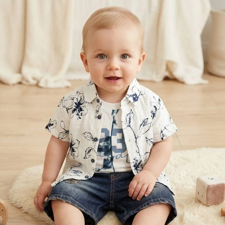ست 3 تکه اسپرت دخترانه تاپ پنبه و شلوارک کتان رنگ صورتی سایز 9 ماه تا 6 سال