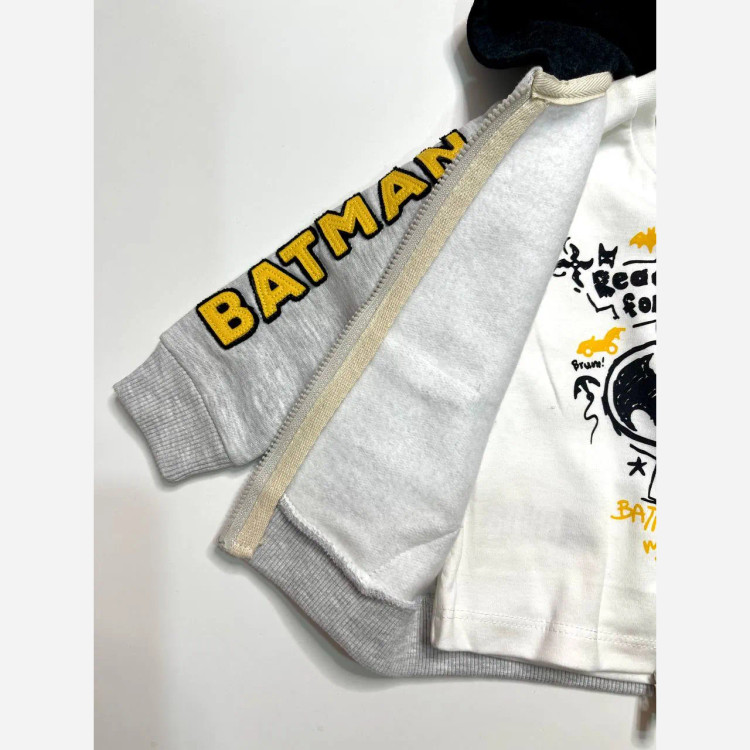 ست لباس پاییزه پسرانه طرح بتمن 3 تکه ایندیگو