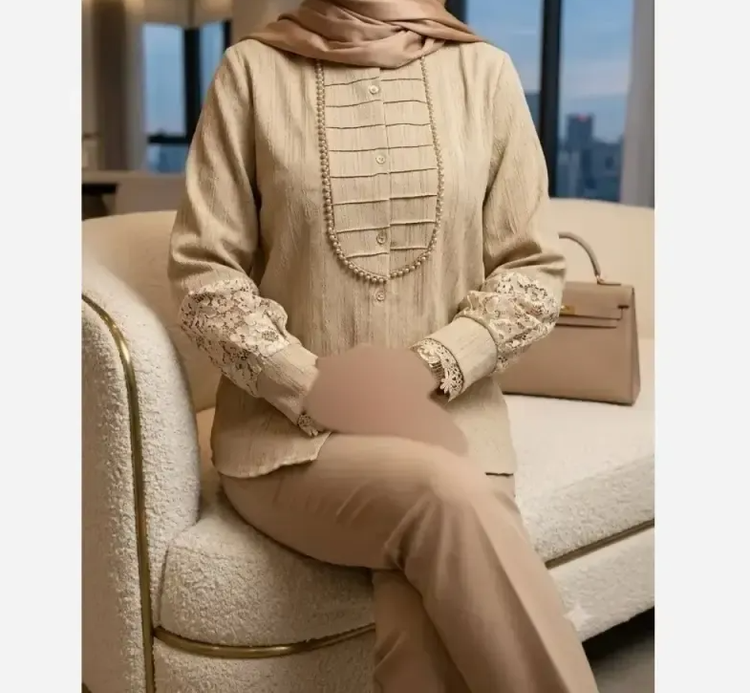 شومیز زنانه مدل آیجان جنس پارچه توکی درجه یک