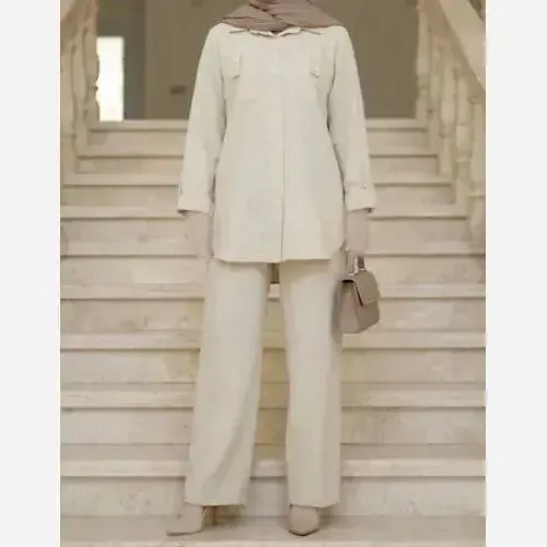 ست مانتو و شلوار زنانه مدل تارا جنس شانتون درجه یک