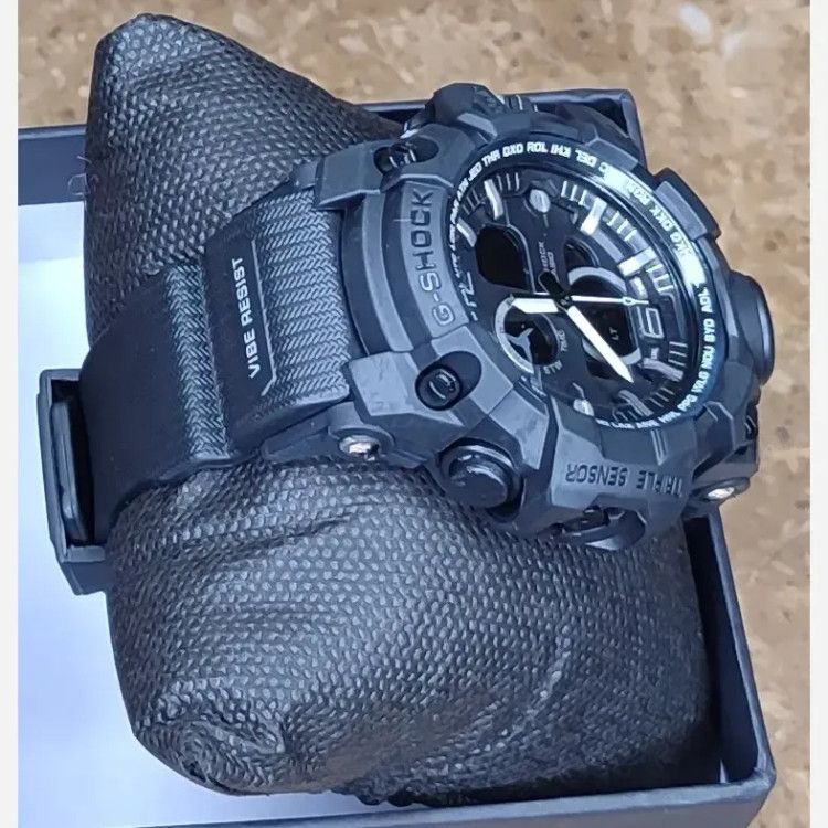 ساعت مچی عقربه ای دیجیتال کاسیو جی شاک مدل 5478 دوزمانه صفحه مشکی بند مشکی