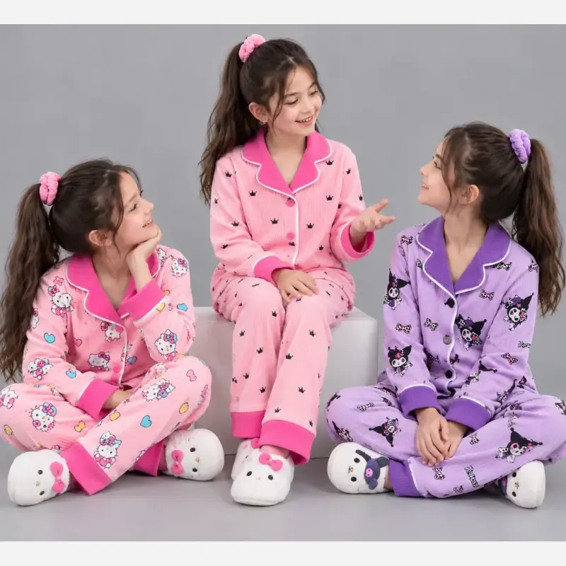 ست روبدوشام دخترانه نخ پنبه لاکرا کشی مناسب 2 تا 12 سال