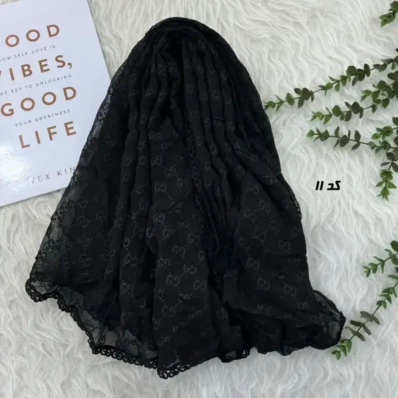 شال حریر مجلسی طرح گوچی قواره 190 در 80 سانتیمتر کد 1964